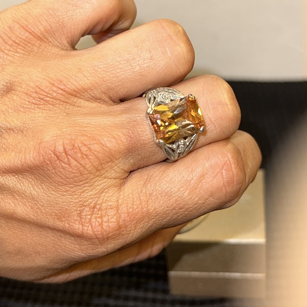 🆕Sterling Silver Amber Ring